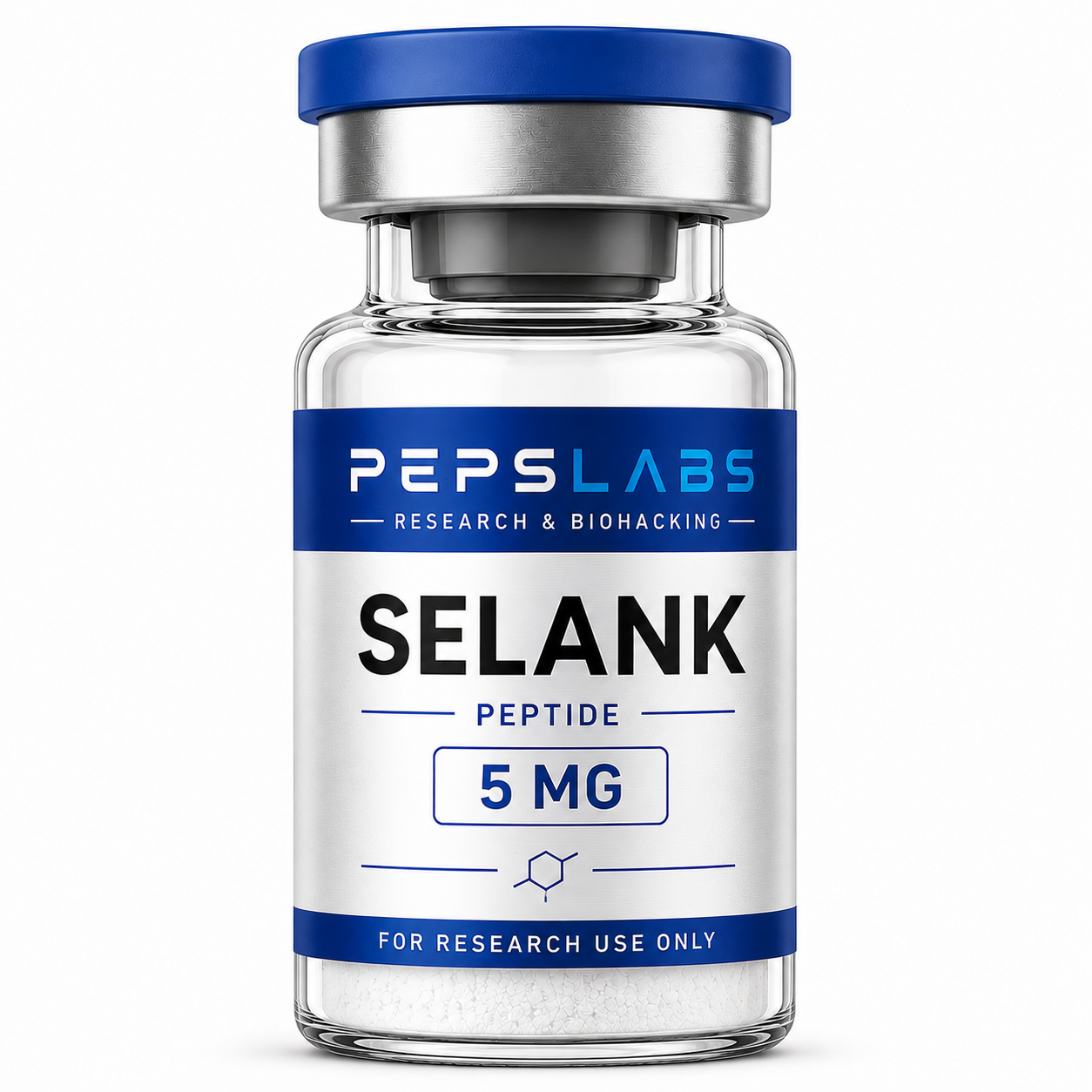 Selank — flacon de peptide lyophilisé grade recherche